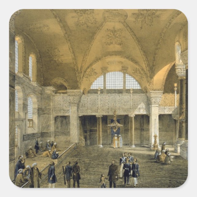 Adesivo Quadrado Haghia Sophia, placa 9: a nova Galeria Imperial, (Frente)