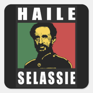 Adesivo Quadrado Haile Selassie Emperor - reggae bordador -