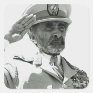 Adesivo Quadrado Haile Selassie - Jah Rastafari reggae bordador -