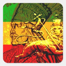 Adesivo Quadrado Haile Selassie King of Kings Sticker