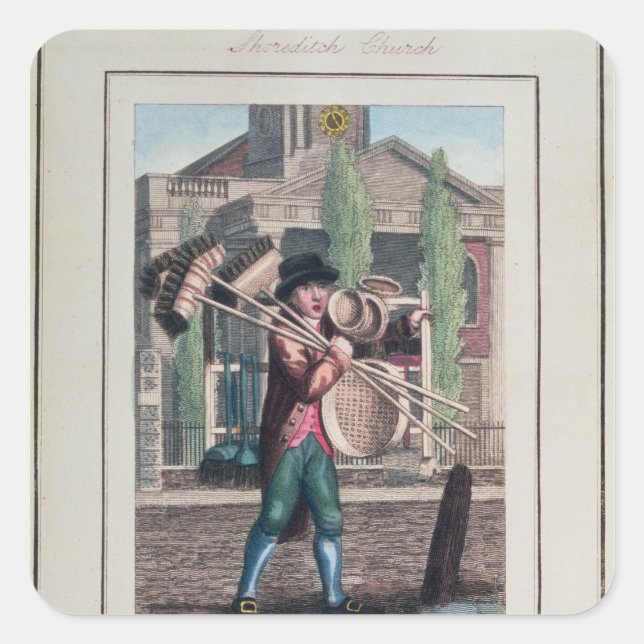 Adesivo Quadrado Hair Brooms, Igreja Curta (Frente)