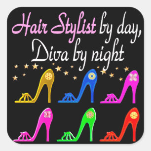 ADESIVO QUADRADO HAIR STYLIST POR DIA DIVA POR NOITE