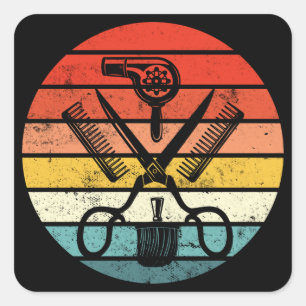 Adesivo Quadrado Hairdresser de Lista de Cabelos Gráficos Ultrassa