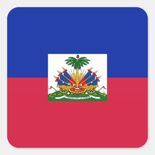 Adesivo Quadrado Haiti - Bandeira do Haiti (Frente)