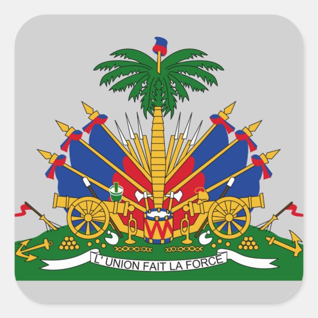 Adesivo Quadrado haiti emblem (Frente)