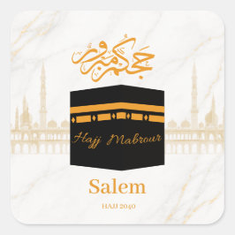 Adesivo Quadrado hajj mabrour,حج مبرور