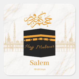 Adesivo Quadrado hajj mabrour,حج مبرور
