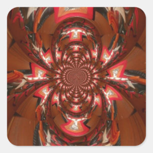Adesivo Quadrado Hakuna Matata Halloween Mask Kaleidoscope Abstrato