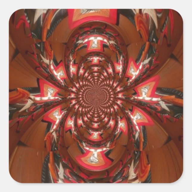 Adesivo Quadrado Hakuna Matata Halloween Mask Kaleidoscope Abstrato (Frente)