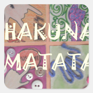 Adesivo Quadrado Hakuna Matata - Sinal de Arte Impressão