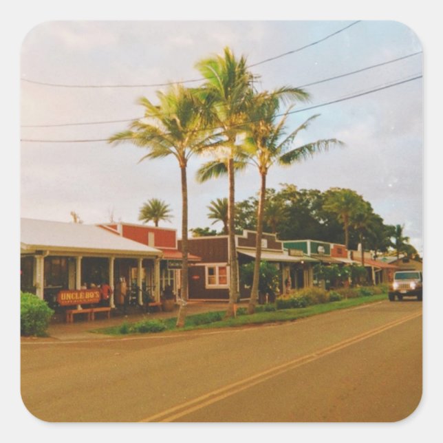 Adesivo Quadrado Haleiwa Surfer Town (Frente)