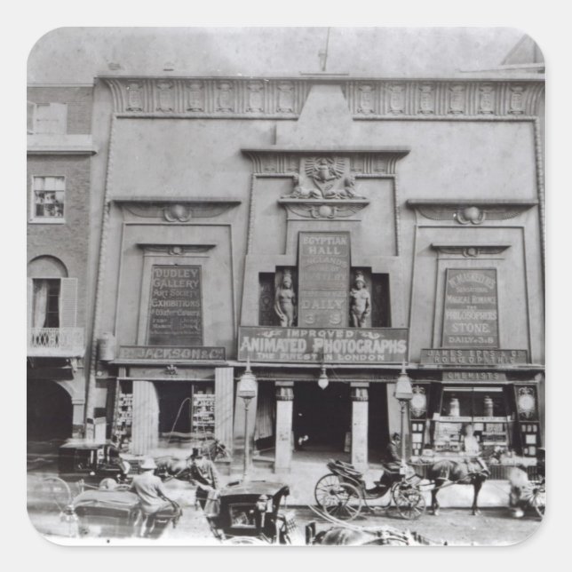 Adesivo Quadrado Hall Egípcio, Piccadilly 1895 (Frente)