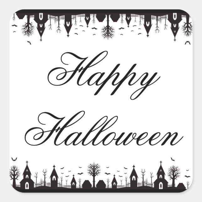 Adesivo Quadrado Halloween (Frente)