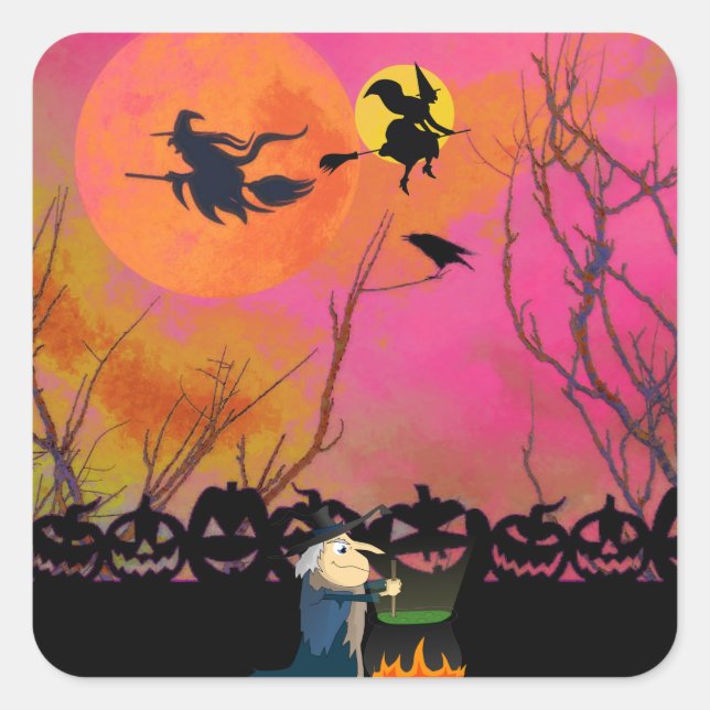 Adesivo Quadrado Halloween (Frente)