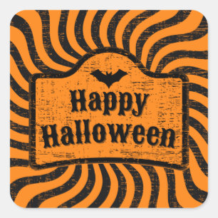 Adesivo Quadrado Halloween angustiado
