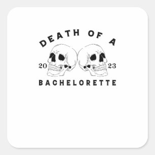 Adesivo Quadrado Halloween Até que a Morte Nos Separe Festa Morte d