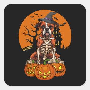 Adesivo Quadrado Halloween, Cachorro Alemão