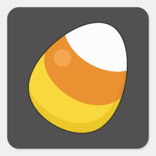 Adesivo Quadrado Halloween Candy Corn