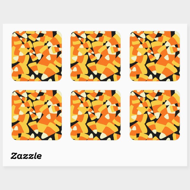 Adesivo Quadrado Halloween Candy Corn Seamless Patterno (Folha)