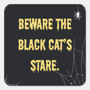Adesivo Quadrado Halloween Cat Modern