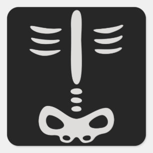 Adesivo Quadrado Halloween Children Skeleton Costume