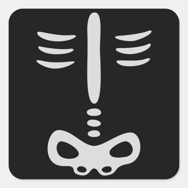 Adesivo Quadrado Halloween Children Skeleton Costume (Frente)