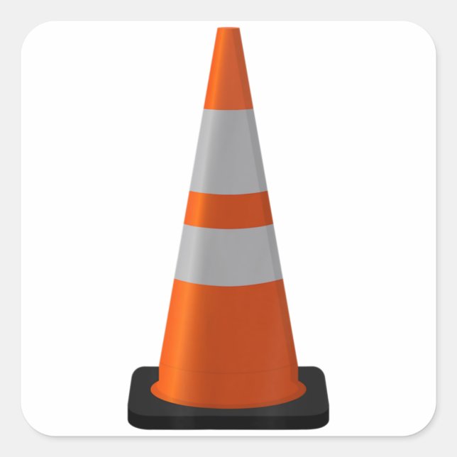 Adesivo Quadrado Halloween Costume Traffic cone estranho segurança  (Frente)
