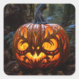 Adesivo Quadrado Halloween Creepy Jack o Lantern Pumpkins