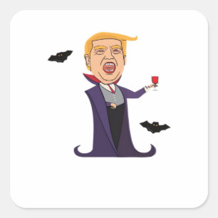 Adesivo Quadrado Halloween Dracula Funny