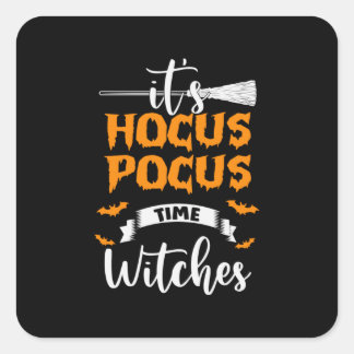 Adesivo Quadrado Halloween É Hocucus Hora de Aniversário