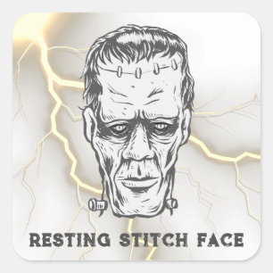 Adesivo Quadrado Halloween Engraçado