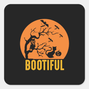 Adesivo Quadrado Halloween Engraçado Bootite Aniversário