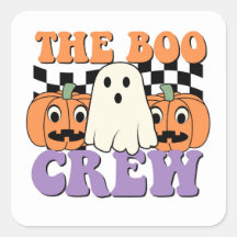 Adesivo Quadrado Halloween Fofo The Boo Crew