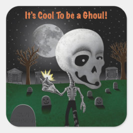 Adesivo Quadrado Halloween Ghoul