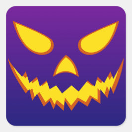 Adesivo Quadrado Halloween Grinning Face Jack o Lanterna Pumpkin