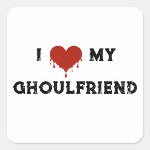 Adesivo Quadrado Halloween I Heart My GhoulFriel