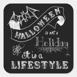 Adesivo Quadrado Halloween Lifestyle Chalk Art