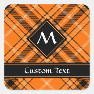 Adesivo Quadrado Halloween Orange Tartan
