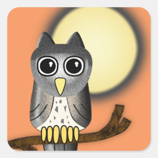 Adesivo Quadrado Halloween Owl