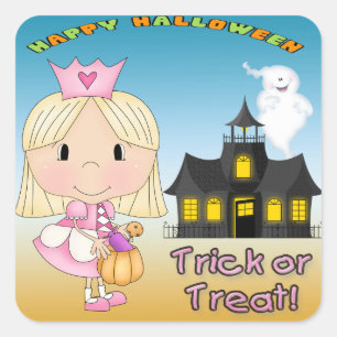 Adesivo Quadrado Halloween Princess Square Stickers