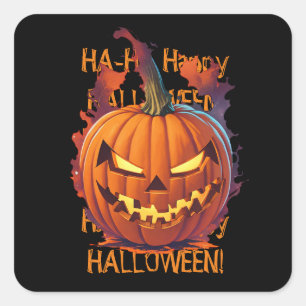 Adesivo Quadrado Halloween Pumpkin