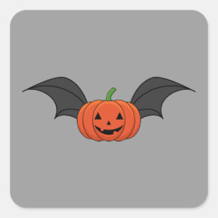 Adesivo Quadrado Halloween Pumpkin Bat