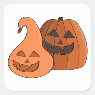 Adesivo Quadrado Halloween Pumpkins