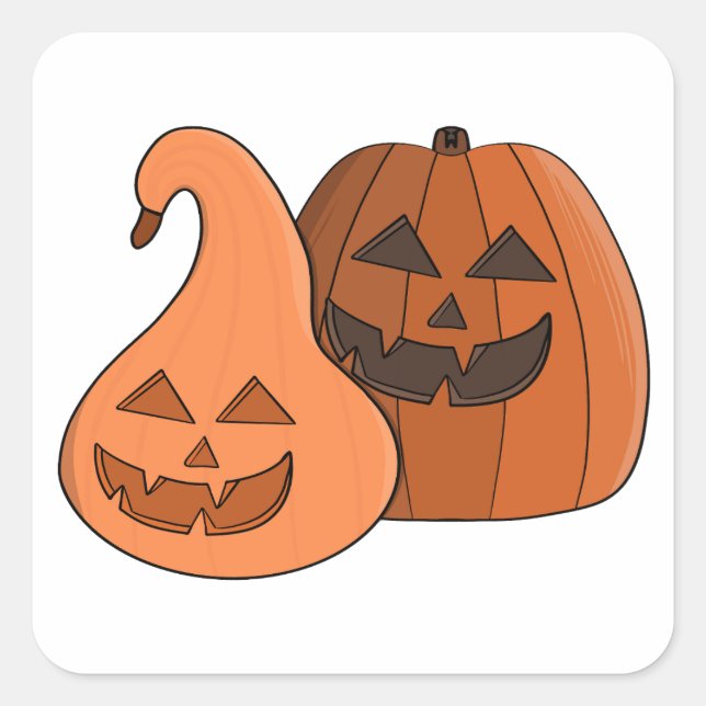 Adesivo Quadrado Halloween Pumpkins (Frente)