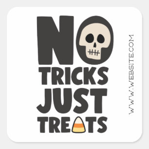 Adesivo Quadrado Halloween Sem Truques Apenas Tratamentos