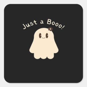 Adesivo Quadrado Halloween Só Um Boo - Boneco Bonito - Truque Ou Tr