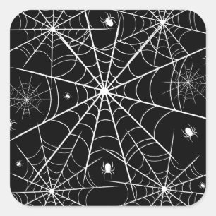 Adesivo Quadrado Halloween Spider Web