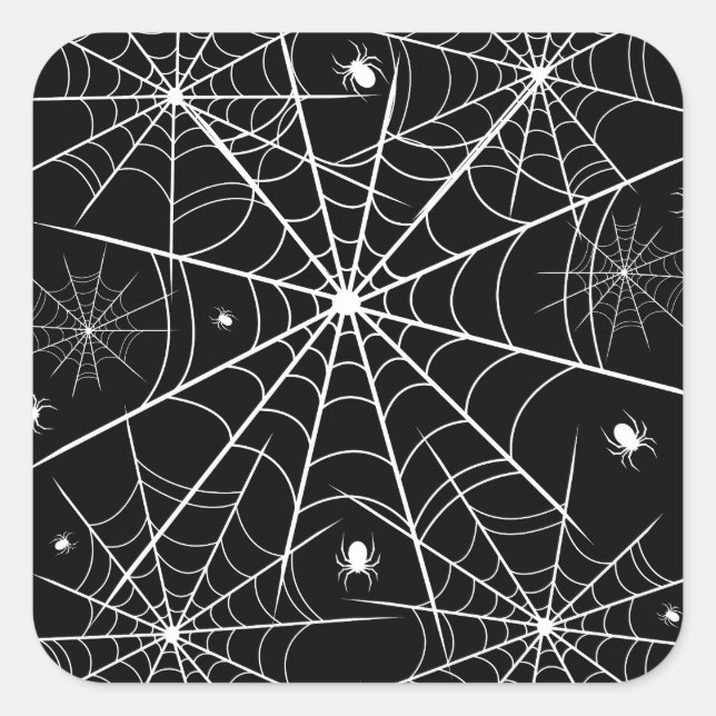 Adesivo Quadrado Halloween Spider Web (Frente)