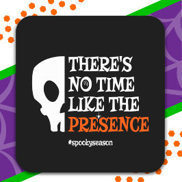 Adesivo Quadrado Halloween Spirit Spooky Skull Dia de as Bruxas eng