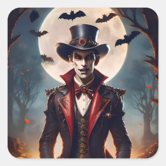 Adesivo Quadrado Halloween Steampunk Gótico Zumbi Vampiro